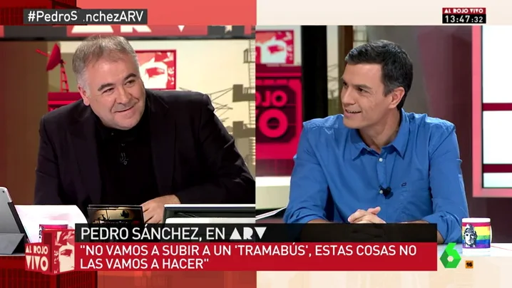 Pedro Sánchez, durante su entrevista en Al Rojo Vivo