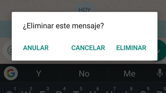 Botón "Anular" de Whatsapp Botón "Anular" de Whatsapp
