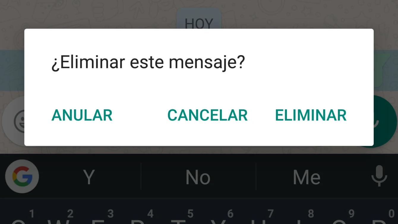 Botón "Anular" de Whatsapp