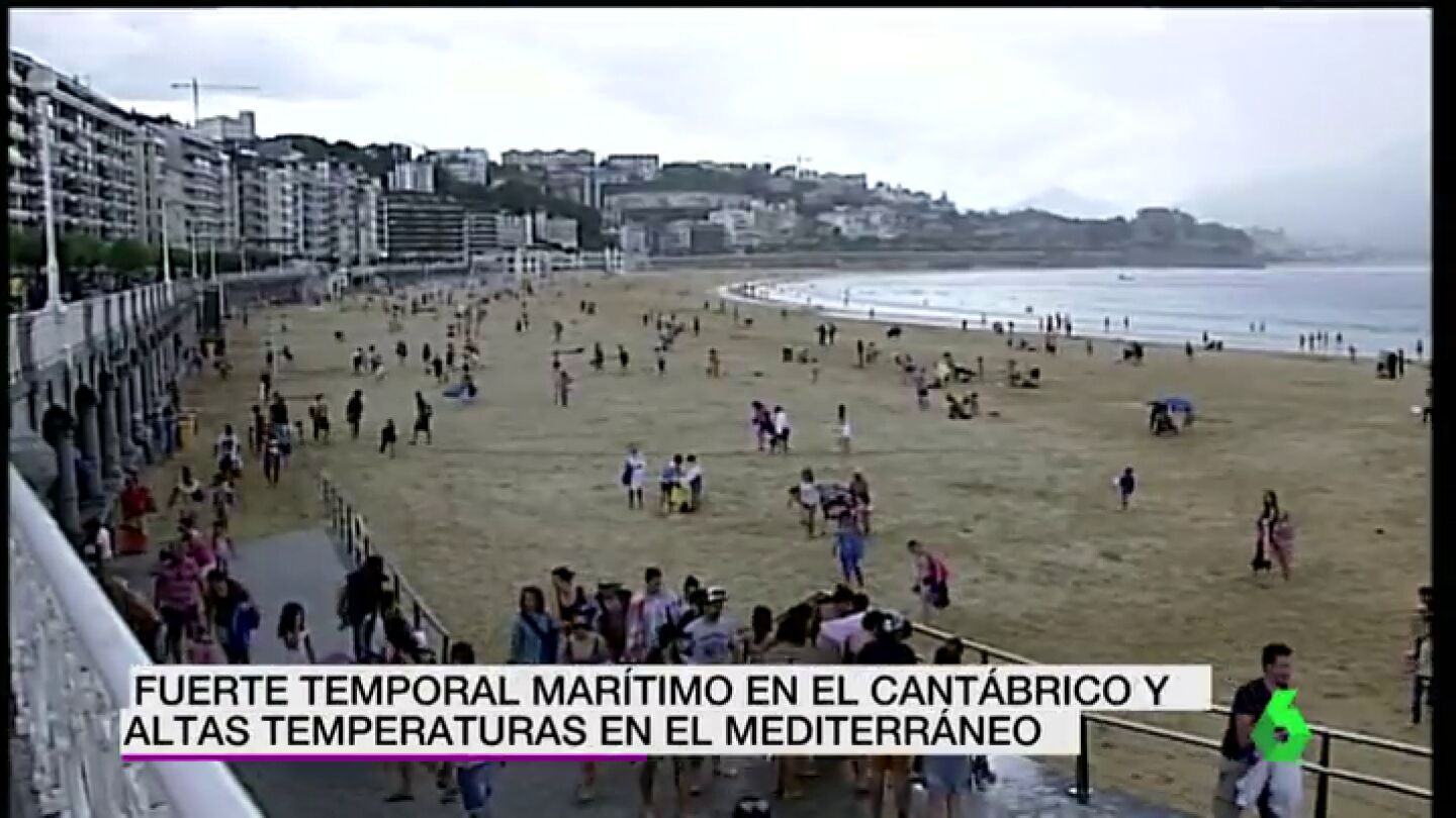 Fuerte temporal mar&iacute;timo en el Cant&aacute;brico mientras que en el Mediterr&aacute;neo experimentan altas temperaturas
