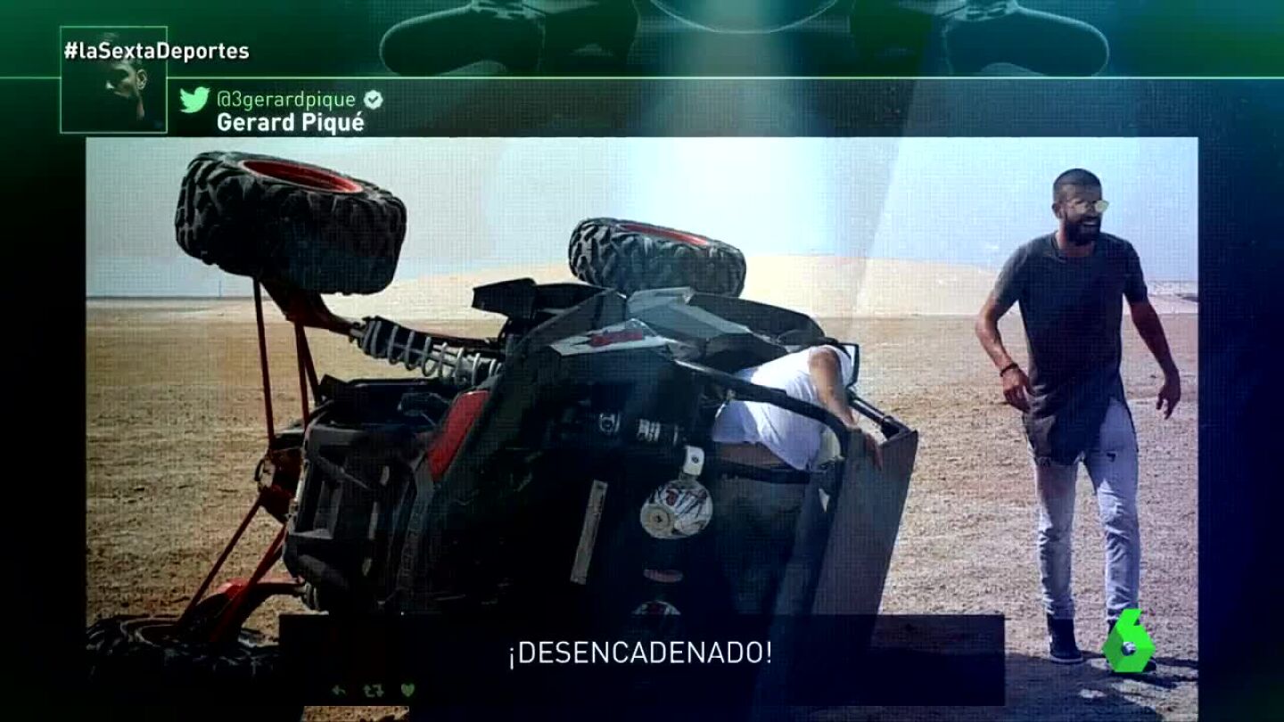Gerard Piqu&eacute;, tras volcar un buggy en el desierto