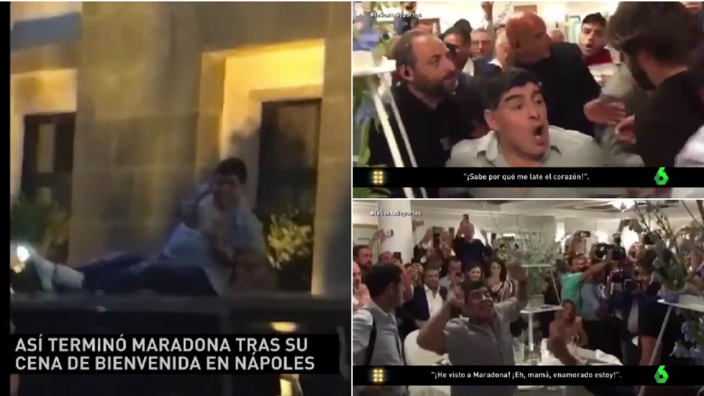 Maradona da la nota en su visita a N&aacute;poles