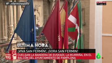 La ikurriña ondea en el Ayuntamiento de Pamplona
