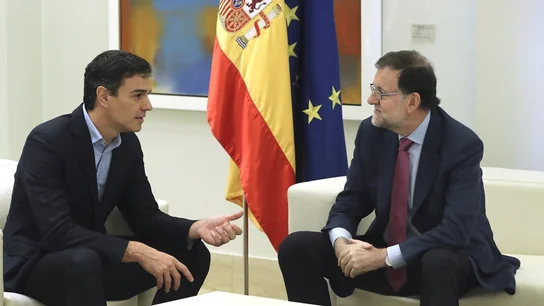 Rajoy y Sánchez en una de sus reuniones, imagen de archivo Rajoy y Sánchez en su reunión en Moncloa