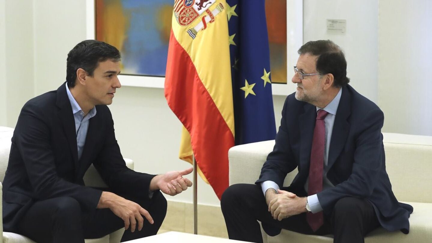 Rajoy y S&aacute;nchez en su reuni&oacute;n en Moncloa