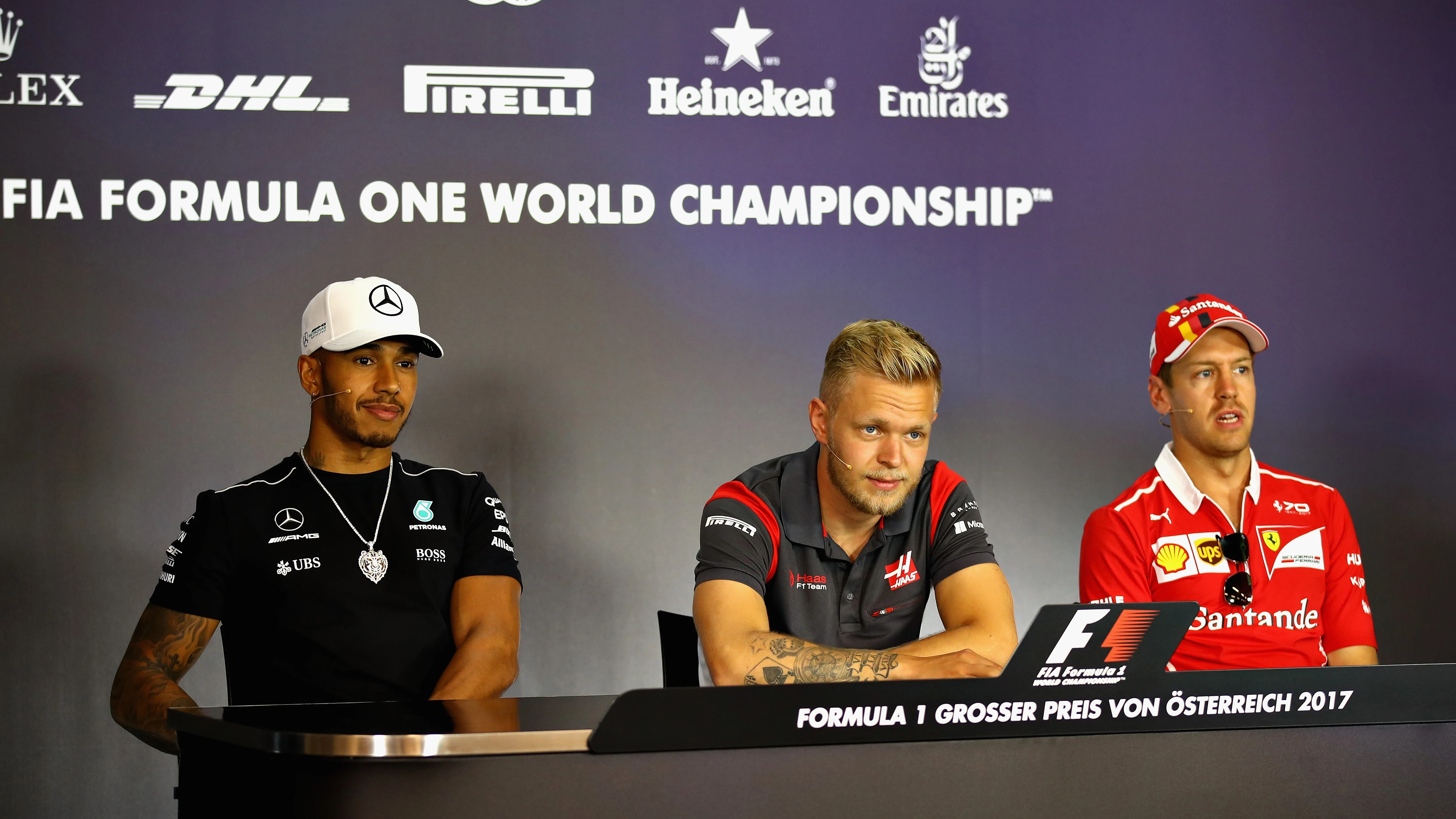 Vettel y Hamilton, en la rueda de prensa previa al GP de Austria Vettel y Hamilton, en la rueda de prensa previa al GP de Austria