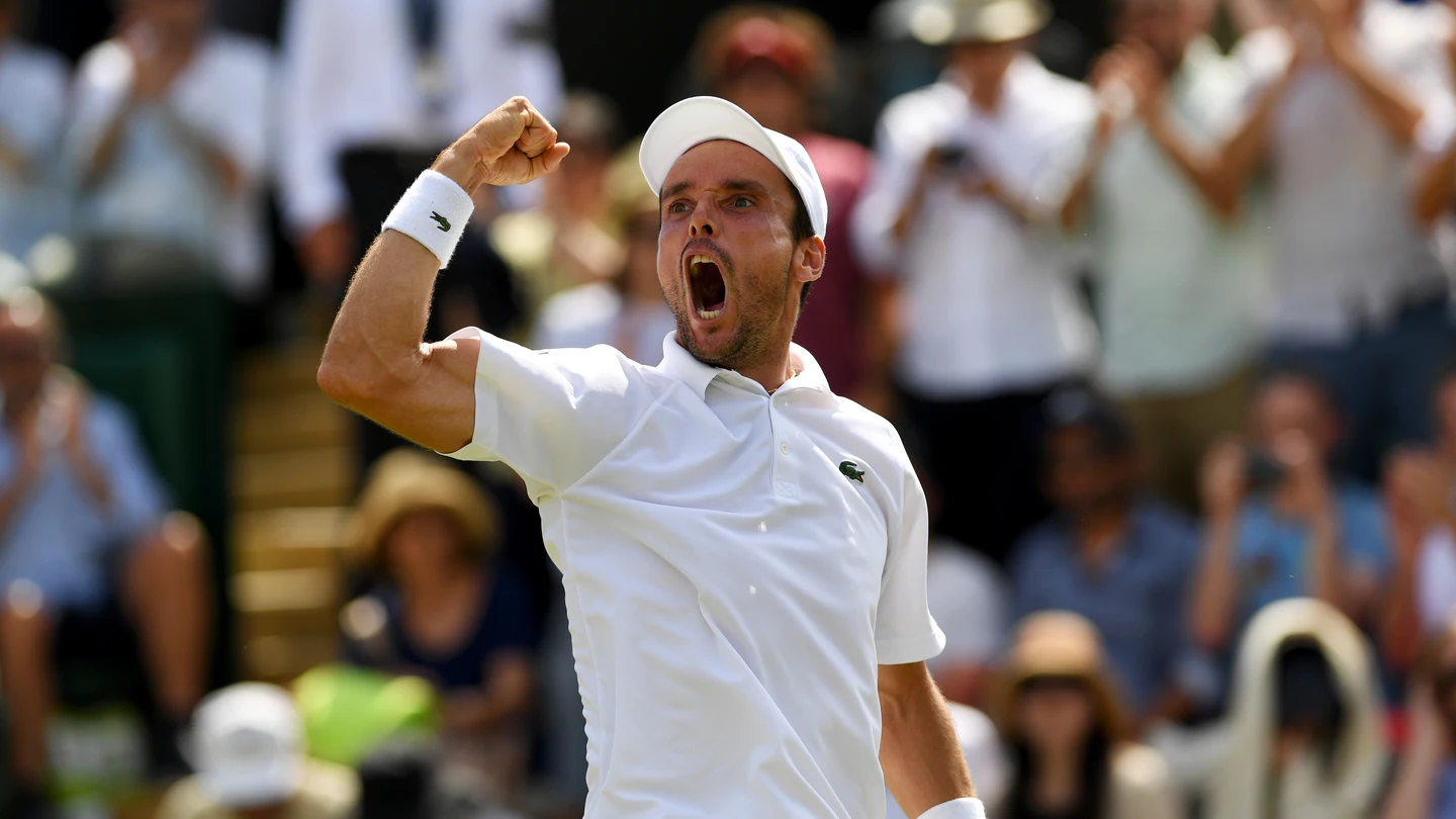 Bautista celebra el triunfo ante Nishikori Bautista celebra el triunfo ante Nishikori