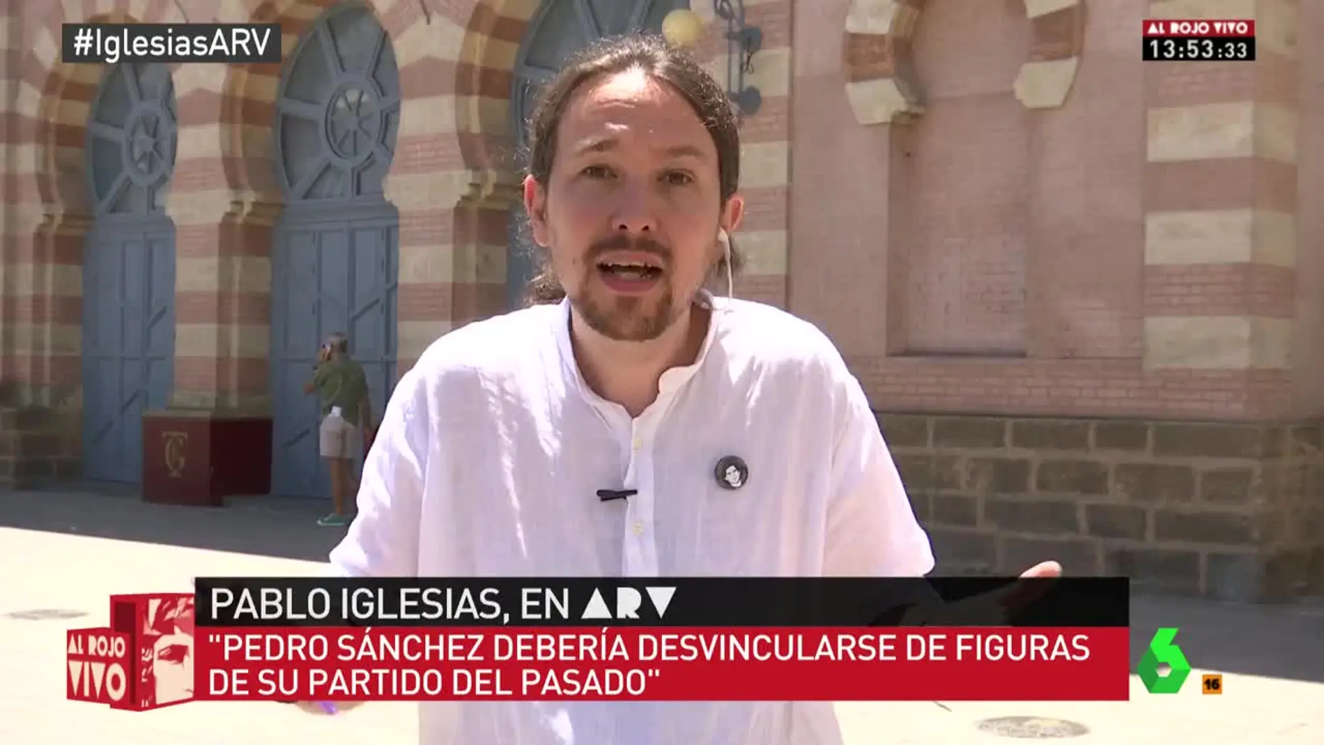 Pablo Iglesias, durante su entrevista en Al Rojo Vivo