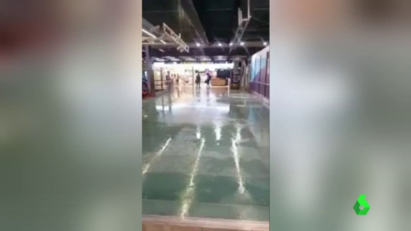 Inundaciones, vuelos cancelados y atascos, as&iacute; responde un aeropuerto ante un fuerte temporal