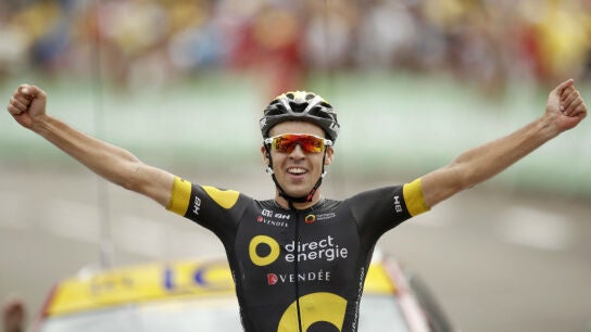 Lilian Calmejane celebra la victoria en una etapa del Tour