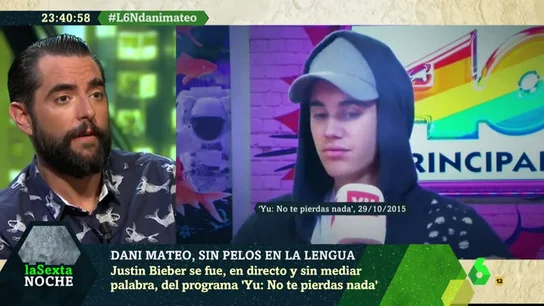 Dani Mateo desvela los entresijos de la espantada de Justin Bieber: "Su segurata me dio un empujoncito" Dani Mateo desvela los entresijos de la espantada de Justin Bieber: "Su segurata me dio un empujoncito"