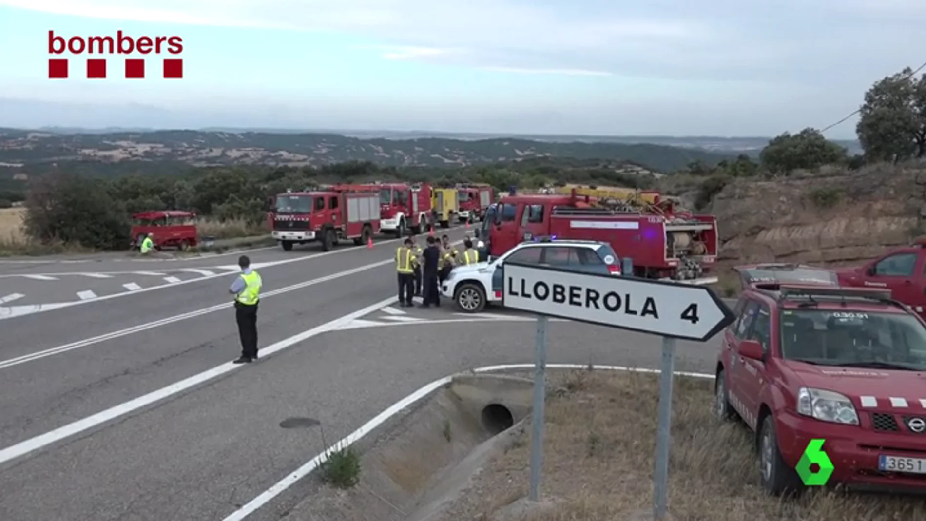Un incendio que afecta a la localidad de Biosca, Lleida