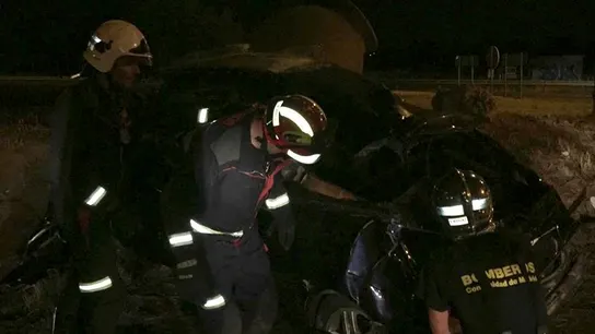 Imagen de un accidente de tráfico durante la operacón Salida Imagen de un accidente de tráfico durante la operacón Salida