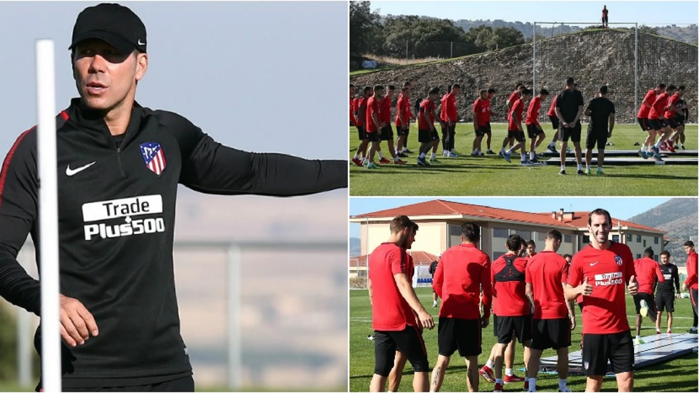 Entrenamiento del Atlético de Madrid en Los Ángeles de San Rafael Entrenamiento del Atlético de Madrid en Los Ángeles de San Rafael