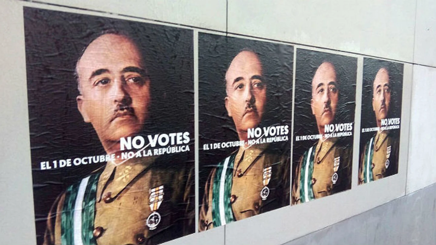 Carteles de Franco colgados en Girona Carteles de Franco colgados en Girona