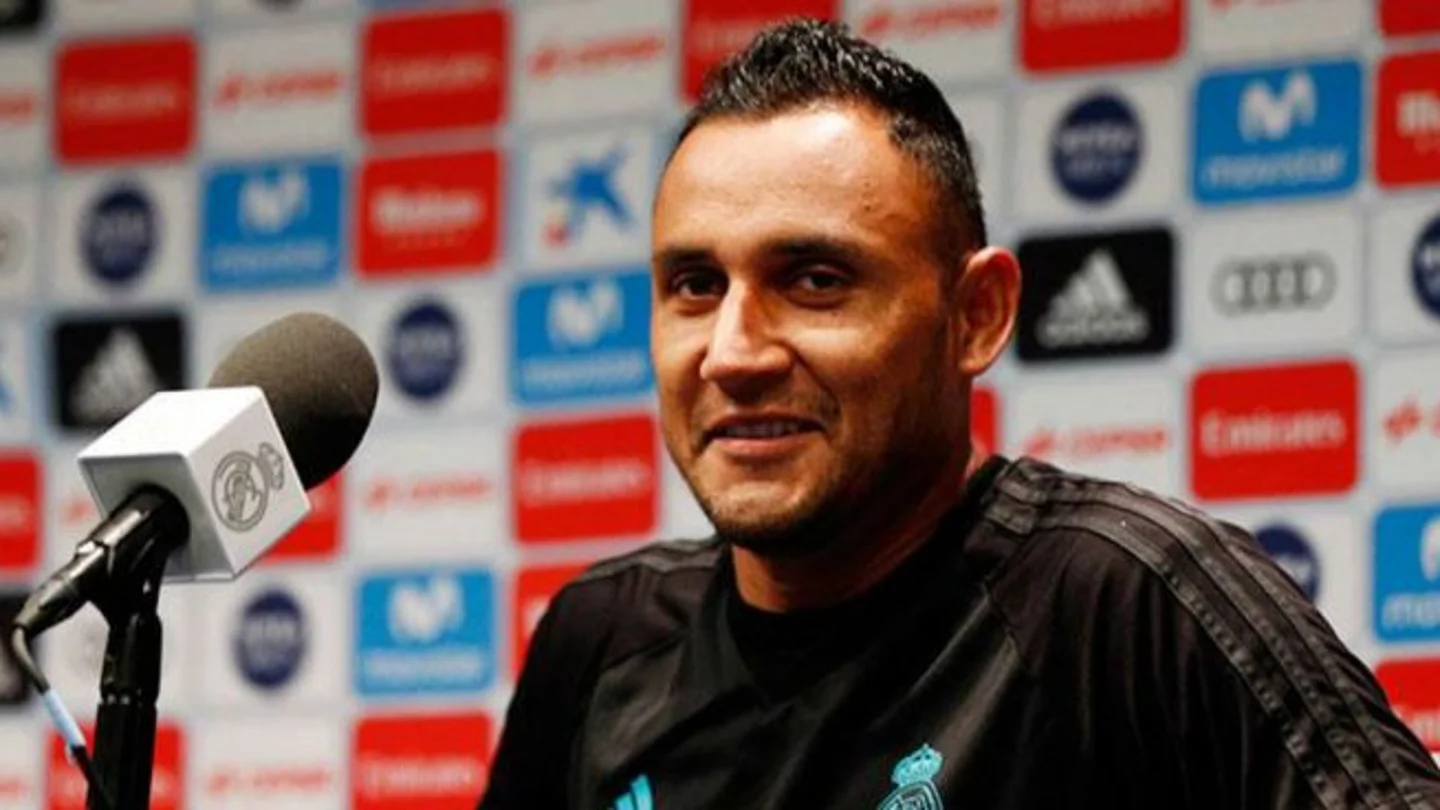 Keylor Navas, en una rueda de prensa en UCLA. Keylor Navas, en una rueda de prensa en UCLA.