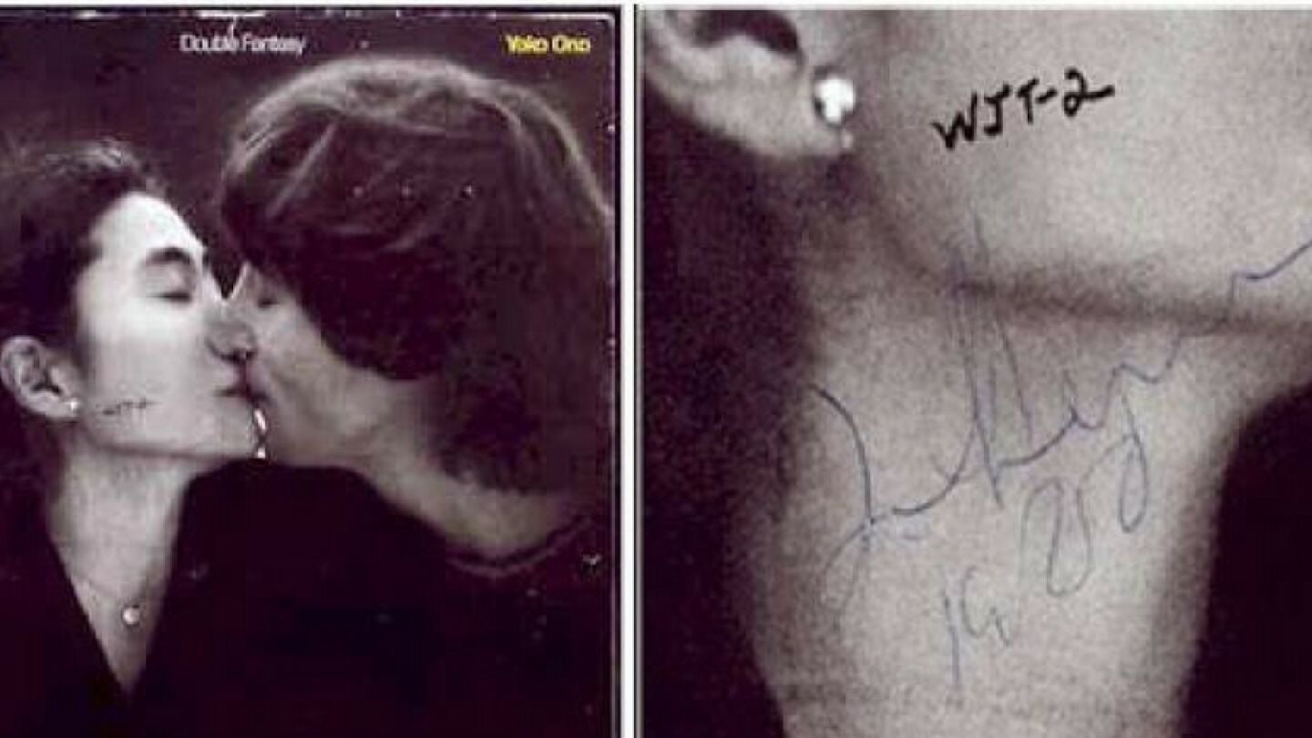Car&aacute;tula del disco 'Double Fantasy' firmado por John Lennon