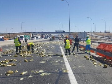 Los melones impidieron la circulación Los melones impidieron la circulación
