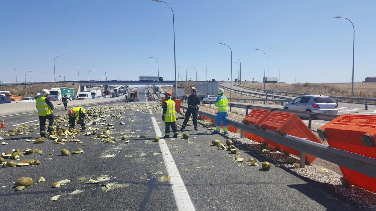 Los melones impidieron la circulación Los melones impidieron la circulación