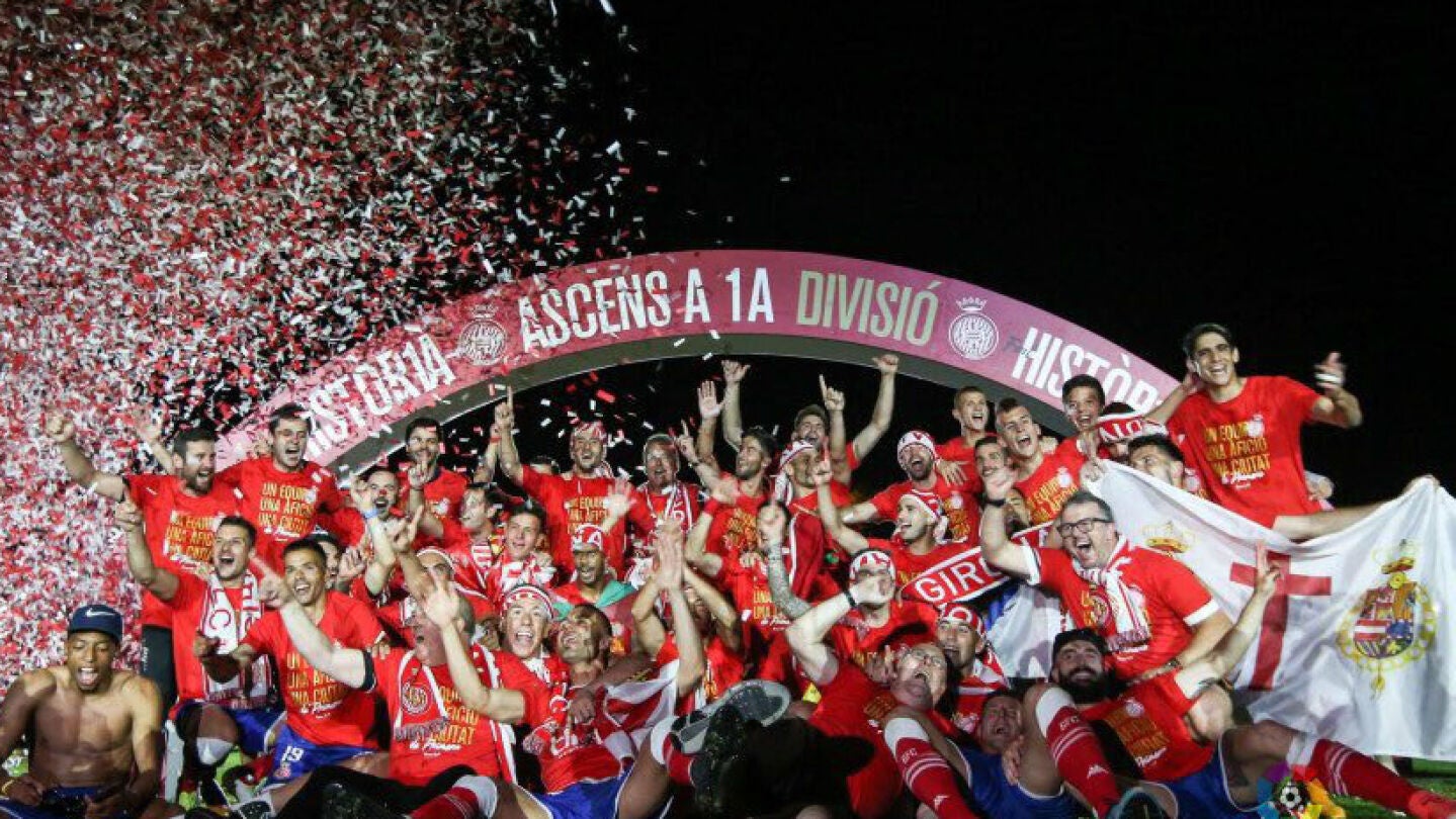 El Girona celebra el ascenso