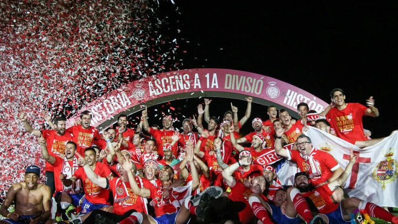 El Girona celebra el ascenso