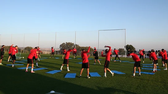 El Atlético, en un entrenamiento El Atlético, en un entrenamiento