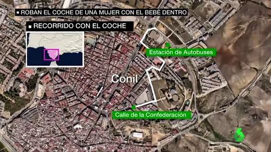 Una testigo del robo en Conil de un coche con una mujer y un bebé dentro: "La cría tiene un rasguño en el dedo" Una testigo del robo en Conil de un coche con una mujer y un bebé dentro: "La cría tiene un rasguño en el dedo"