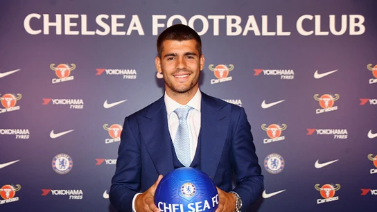 Álvaro Morata, en su presentación con el Chelsea Álvaro Morata, en su presentación con el Chelsea