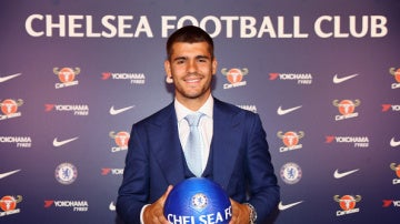 Álvaro Morata, en su presentación con el Chelsea