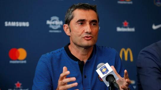 Ernesto Valverde, en rueda de prensa en New Jersey Ernesto Valverde, en rueda de prensa en New Jersey