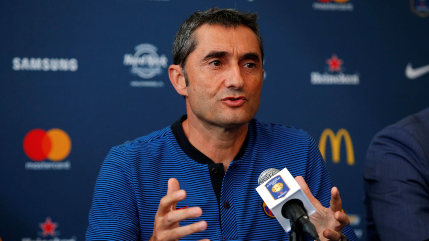 Ernesto Valverde, en rueda de prensa en New Jersey