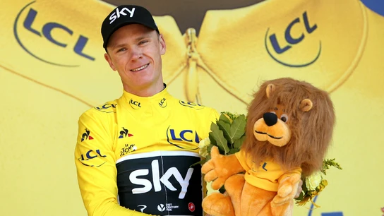 Chris Froome, con el maillot amarillo Chris Froome, con el maillot amarillo
