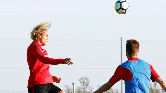 Griezmann durante un entrenamiento Griezmann durante un entrenamiento