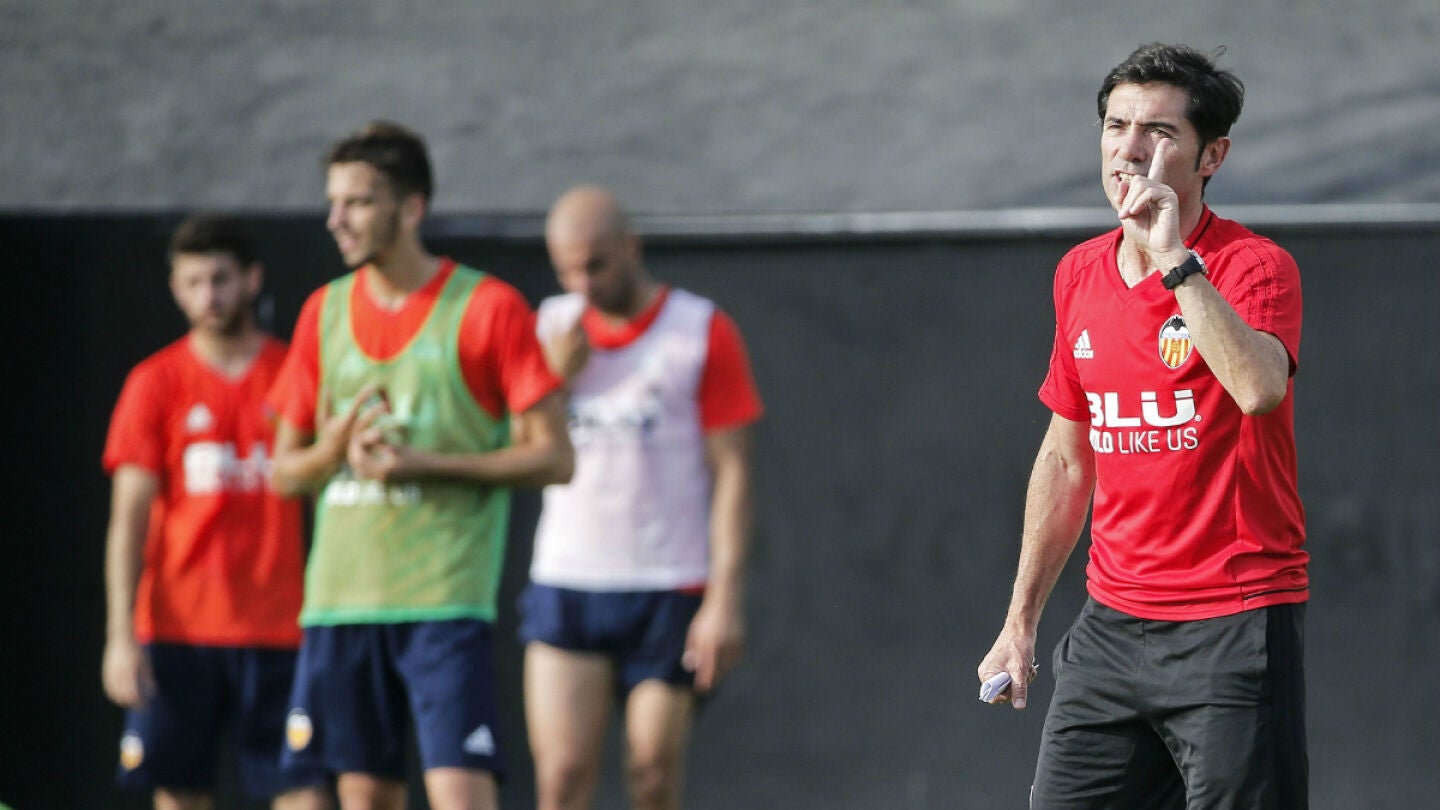 Marcelino, en un entrenamiento