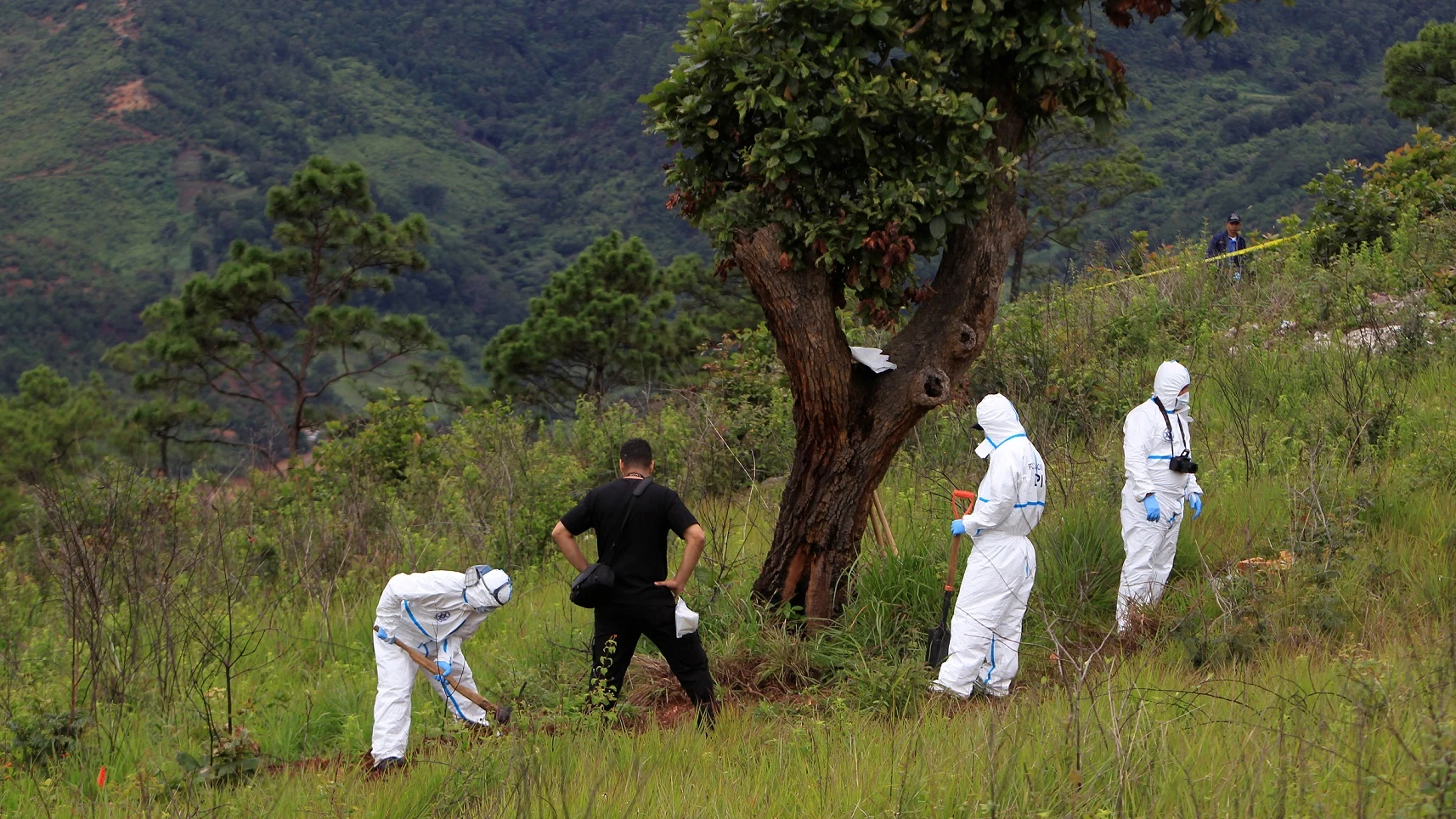 La Policía científica inspecciona la zona