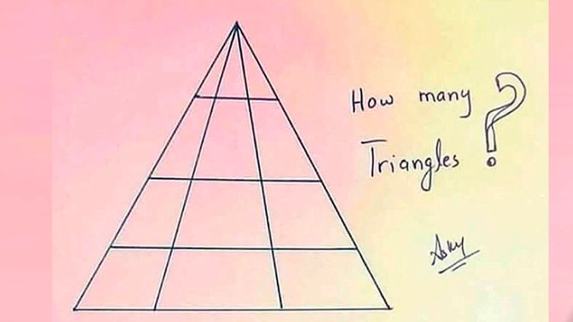 Cuantos triángulos ves en la foto