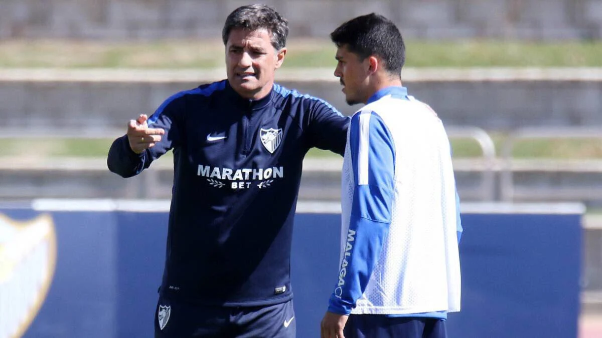 Michel con Pablo en un entrenamiento