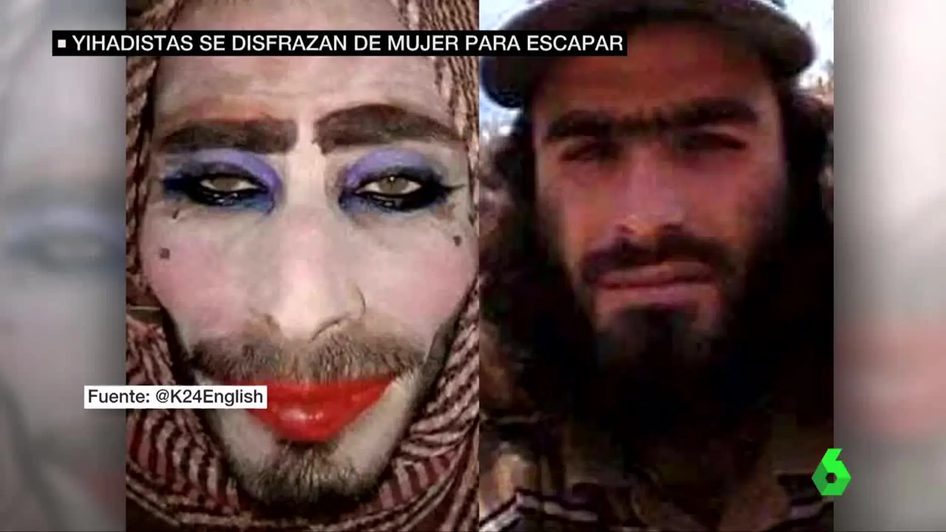 Terroristas yihadistas se maquillan para intentar huir de Mosul