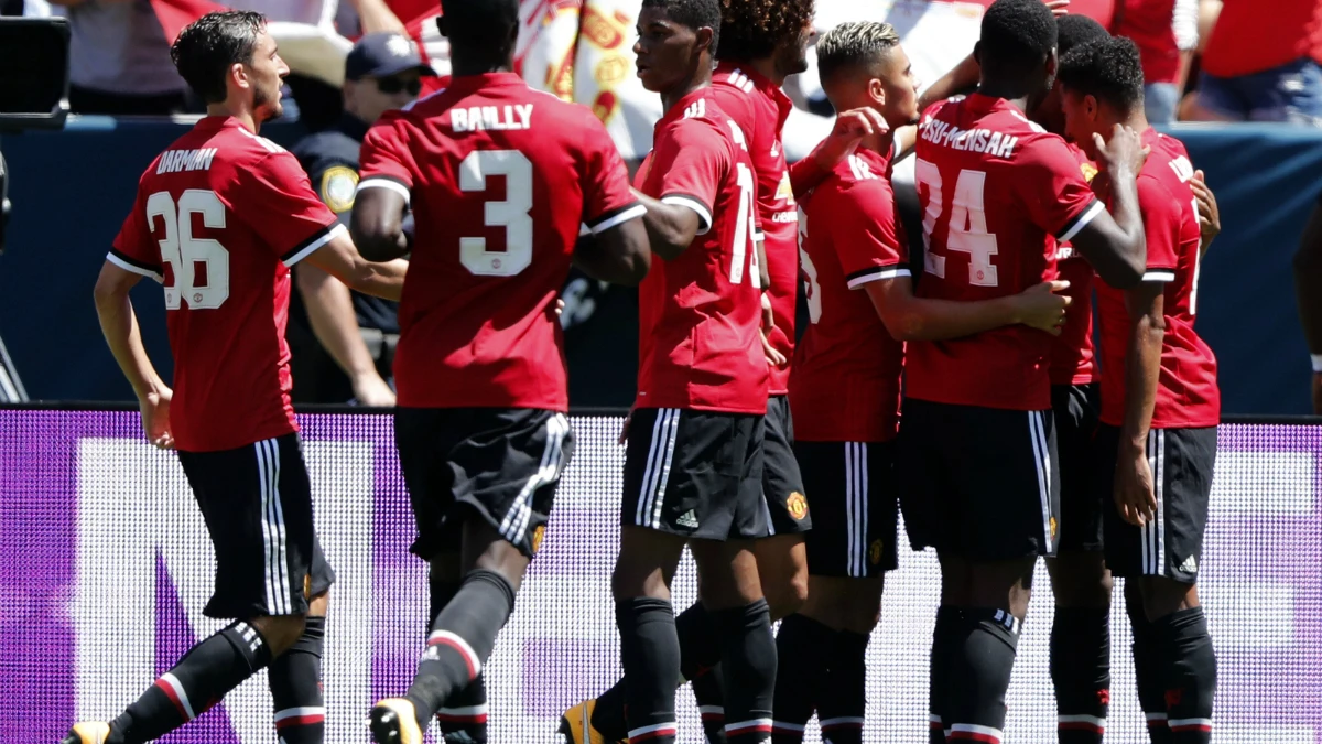 El Manchester United celebra un gol El Manchester United celebra un gol