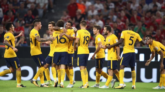 Los jugadores del Atl&eacute;tico celebran la victoria