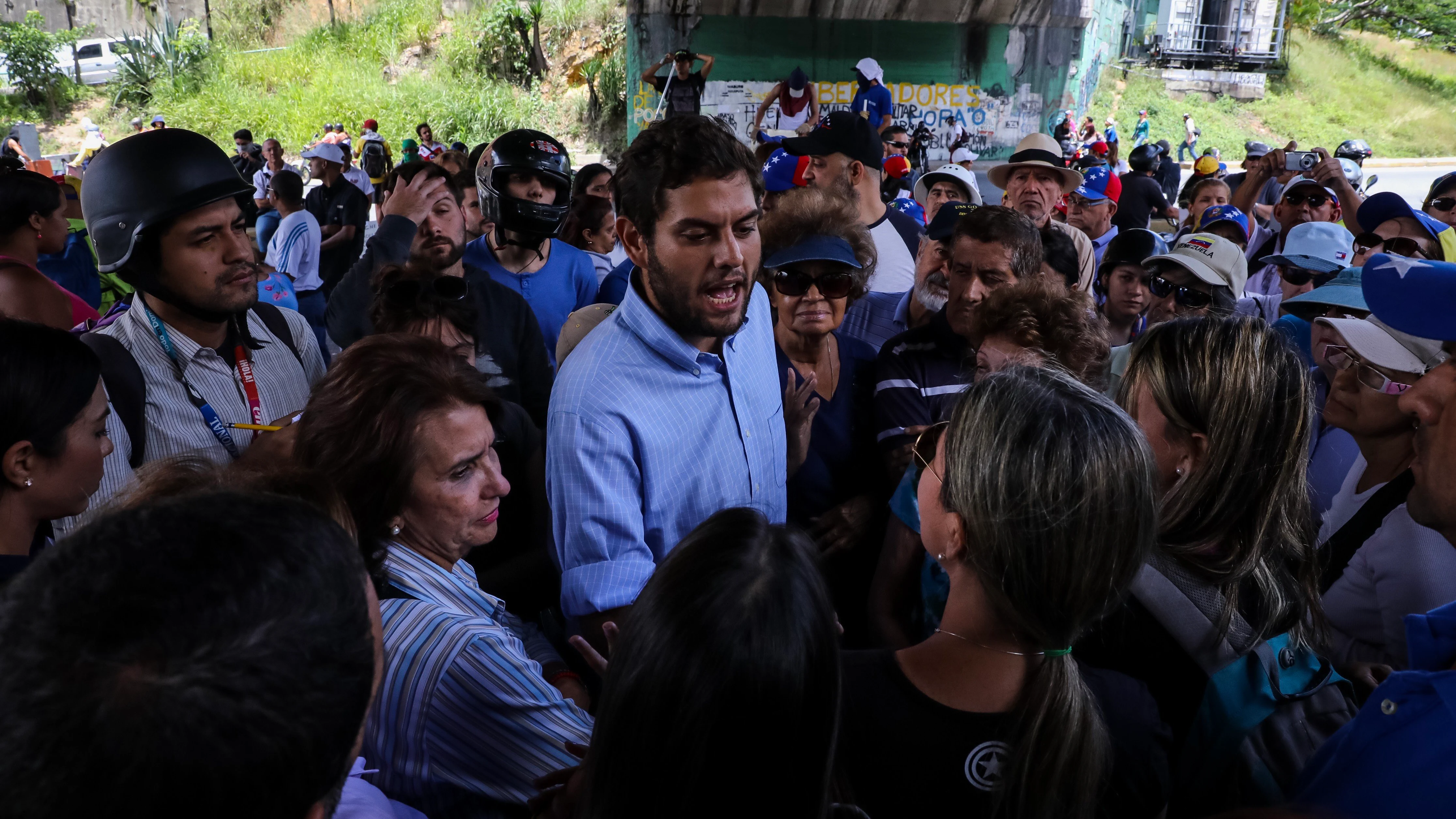 El dirigente chavista Fernando Soto Rojas en una de las manifestaciones