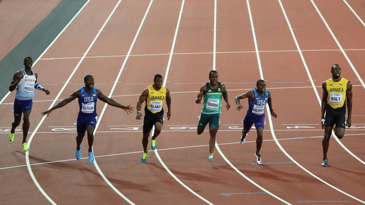 Gatlin celebra la victoria
