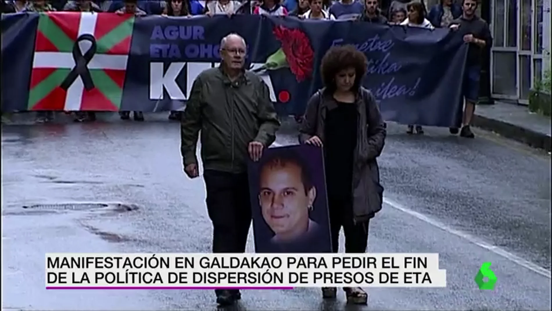 Manifestación en Galdako por la muerte del etarra Kepa del Hoyo y pedir el acercamiento de presos de ETA
