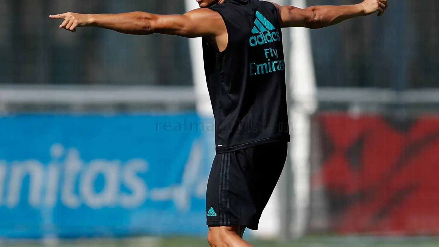 Cristiano Ronaldo, durante el entrenamiento