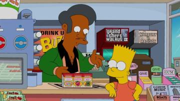 Imagen de archivo de una escena de la serie en la que aparece Apu junto a Bart Simpson