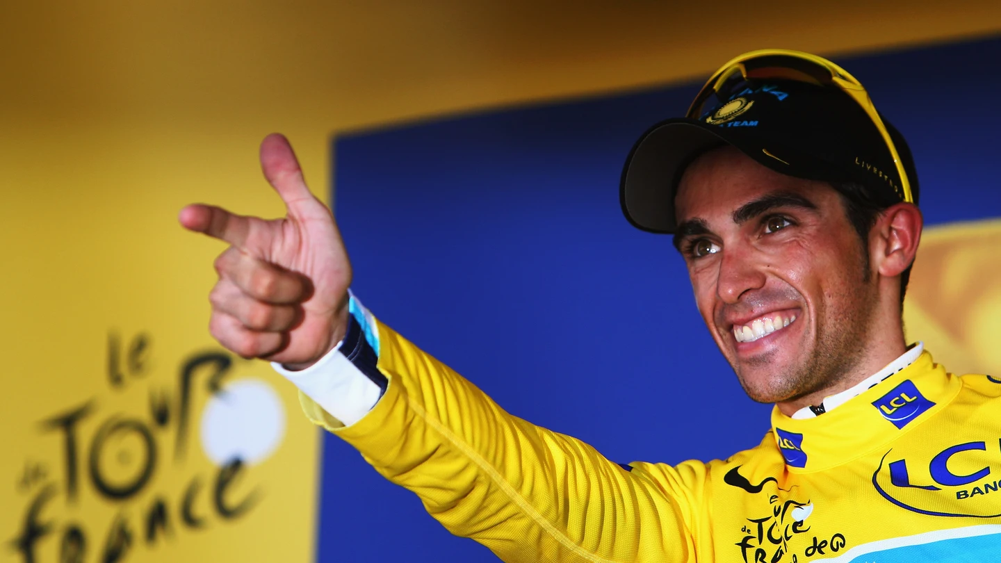 Alberto Contador, en el Tour de Francia de 2009 Alberto Contador, en el Tour de Francia de 2009