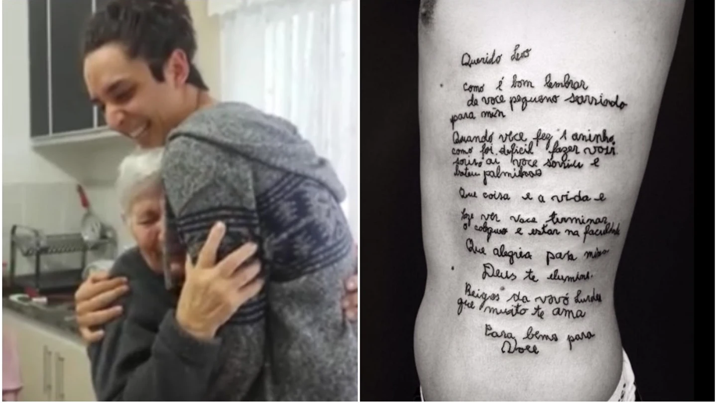 Un joven se tatúa la emotiva carta que escribió su abuela con alzheimer Un joven se tatúa la emotiva carta que escribió su abuela con alzheimer