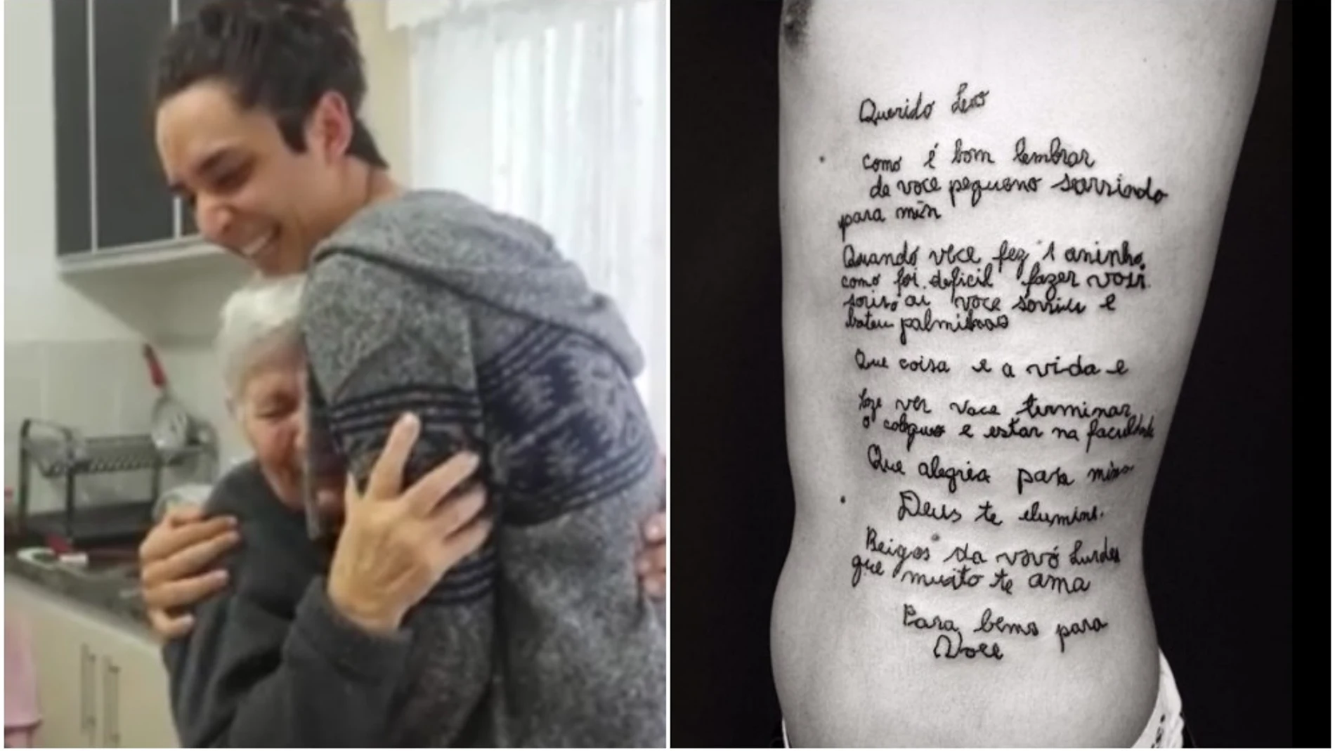  Un joven se tatúa la emotiva carta que escribió su abuela con alzheimer