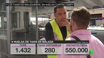 Huelga de taxistas en Málaga