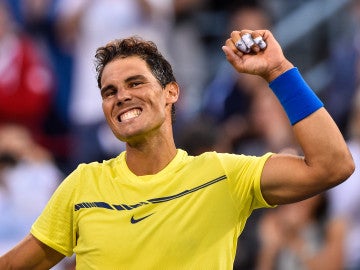 Rafa Nadal celebra una victoria Rafa Nadal celebra una victoria